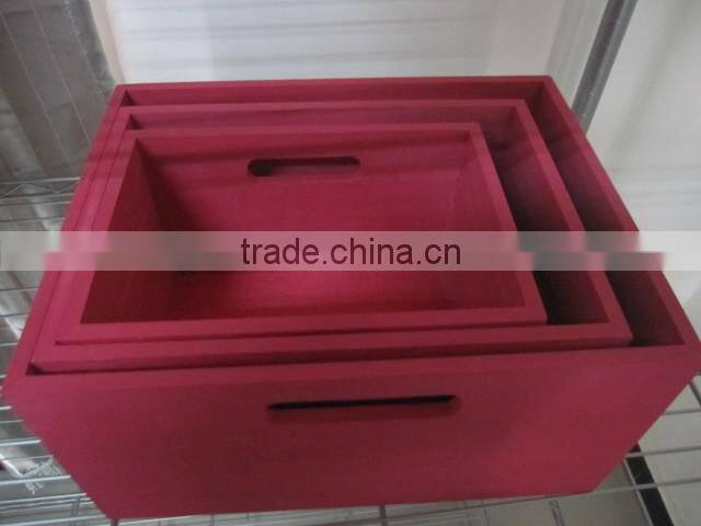 colorful finished wood boxes with black board