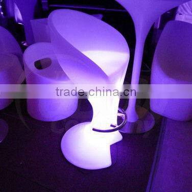 Hot sale night club RGB lighting plastic LED bar stool with 16 colors change