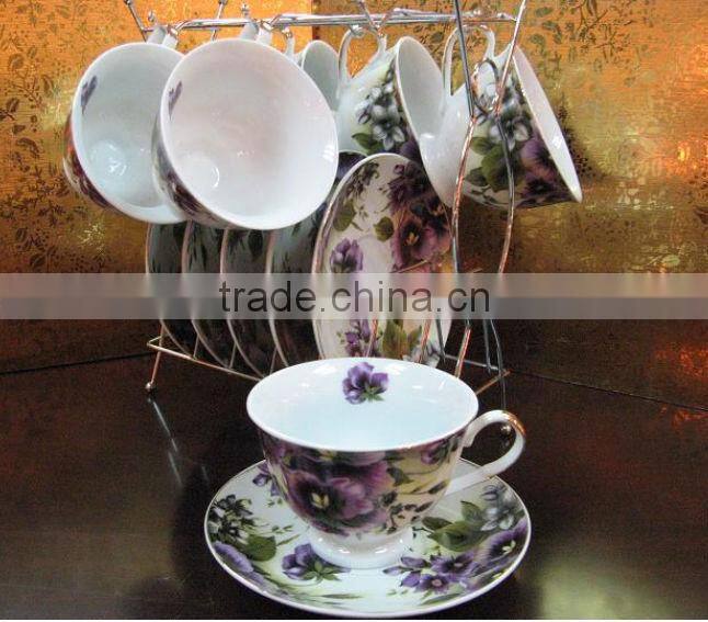 Ceramic gift cup with handle and plate