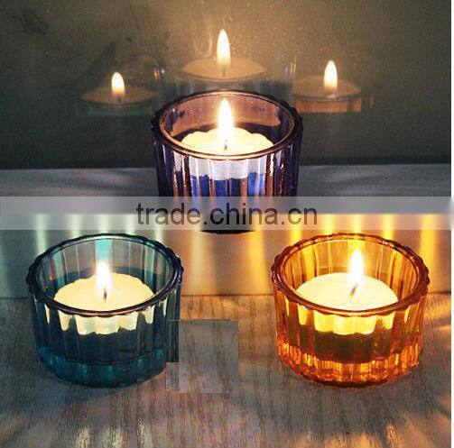 Square glass candle holder for home decoration