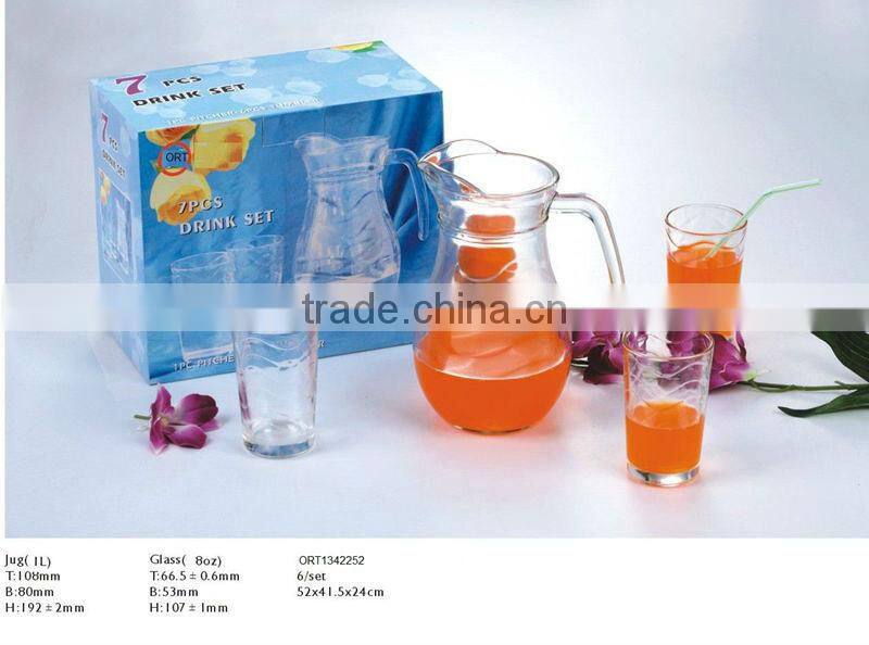 christams hanlloween 1.L 1.5L water glass jug set with color printing