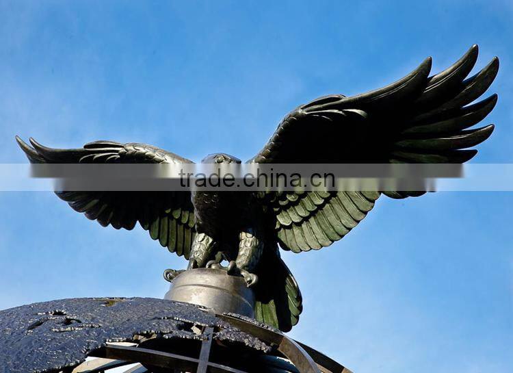 Antique spiral bronze eagle sculpture