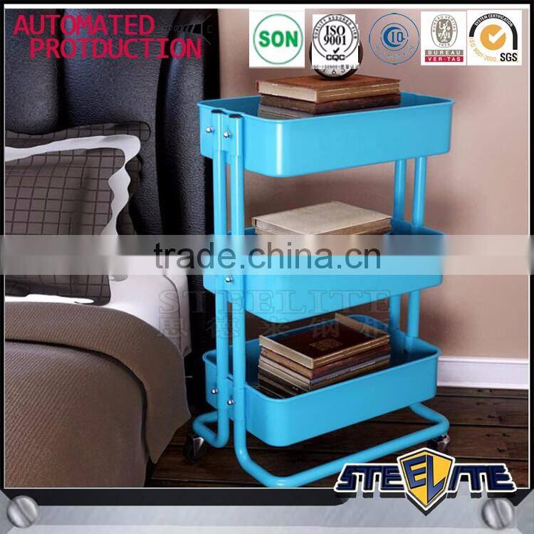 3 Tiers Rolling Basket Storage Display trolley for kitchen