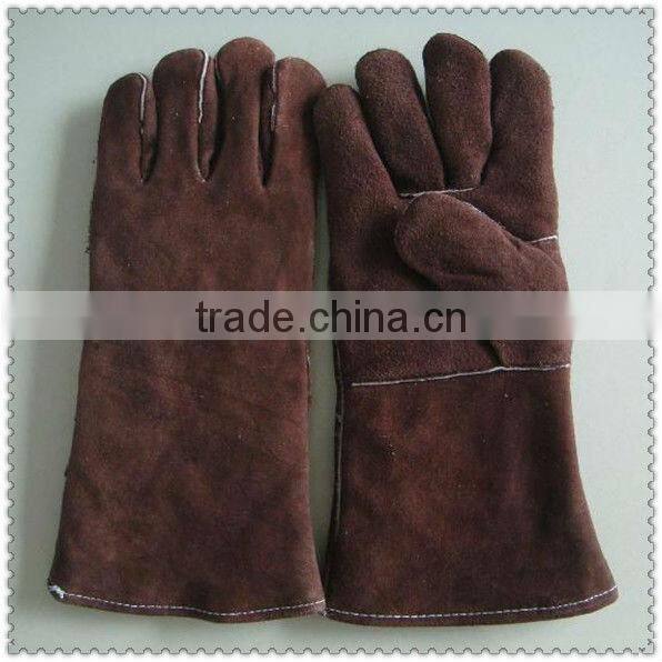 Grey Reinforced Palm Cow Split Leather Welding Gloves JRW41