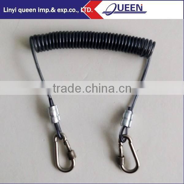 High quality carabiner coiled tool plastic coil lanyard from China at wholesale price