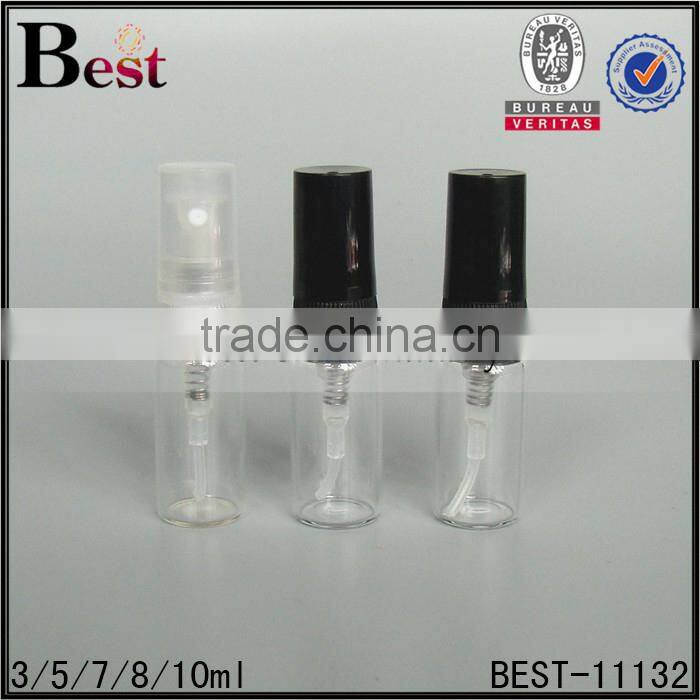 3ml 5ml 8ml cosmetic perfume spray bottle empty clear perfume spray bottle black plastic cap pocket sized perfume spray bottle