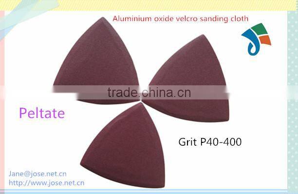 Peltate aluminium oxide sanding cloth