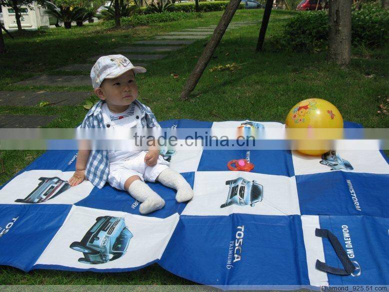 Outdoor Leisure PP Woven Foldable Beach Mat with full printing