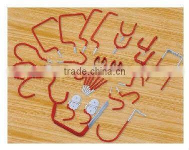 Heavy Duty 30 Piece Set of Assorted Wall Mounted Metal Storage Hooks for Hanging (Red) / Garage Storage Vinyl Coated Hook