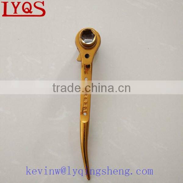 Bi-hex scaffolding ratchet spanner