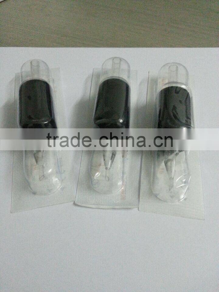 20PCS Prime Tattoo Tube - 1" Black Sterile Disposable Tattoo Grips with Clear Tip