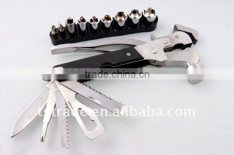 2014 Blue multi tool stainless steel hammer promotion gift hammer multi hammer with flashlight