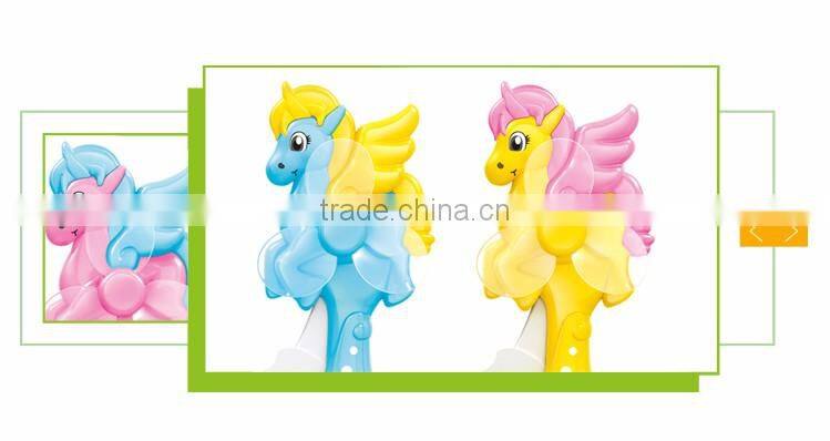 Wholesale cartoon horse pressure mini plastic hand fan for children