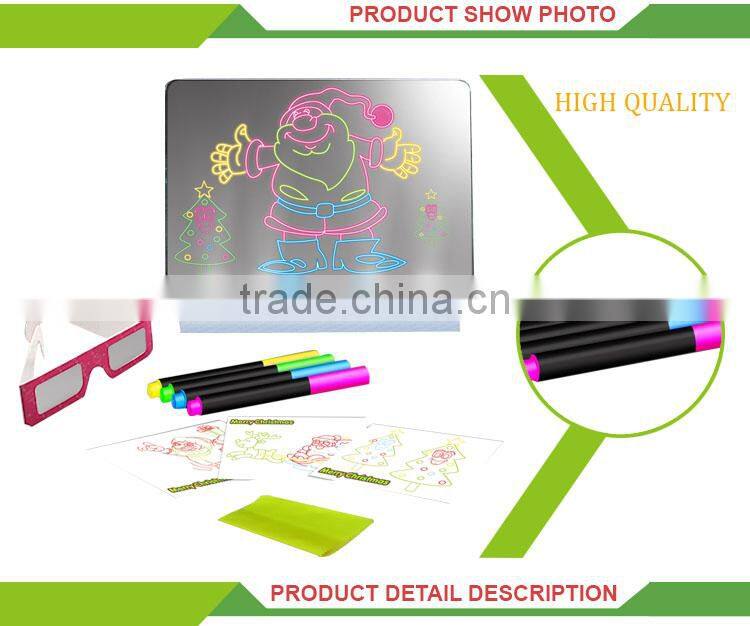 New design 3D erasable painting toy magic kids drawing board