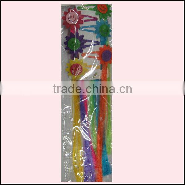 Environment Friendly Wigs With Sunflower Snap Clips For Girls