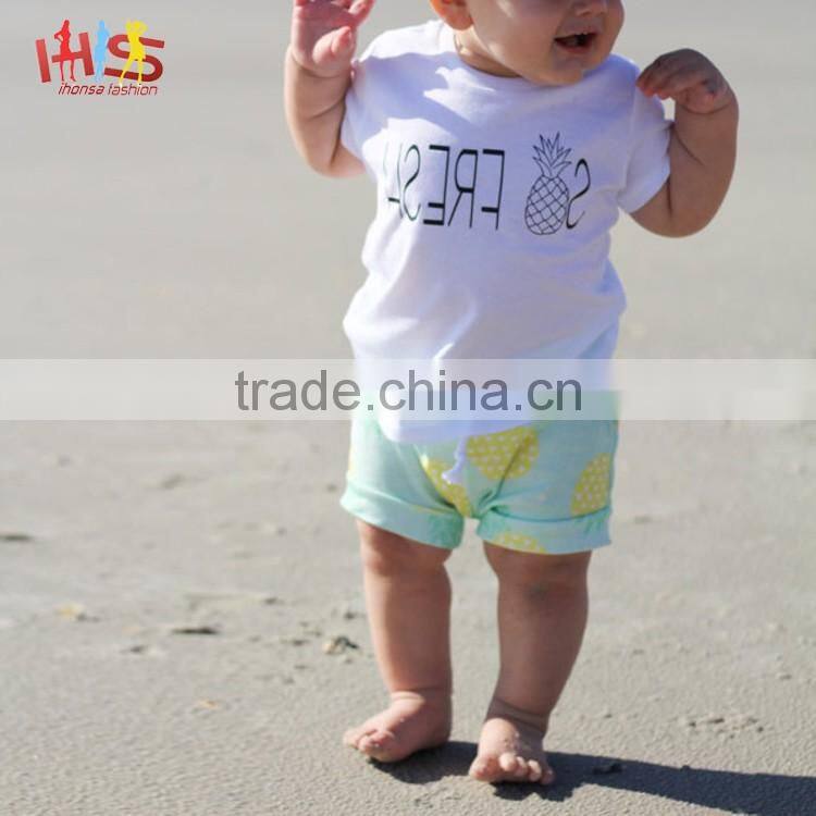 2017 latest fashion top pineapple shirt design children shirts casual wear