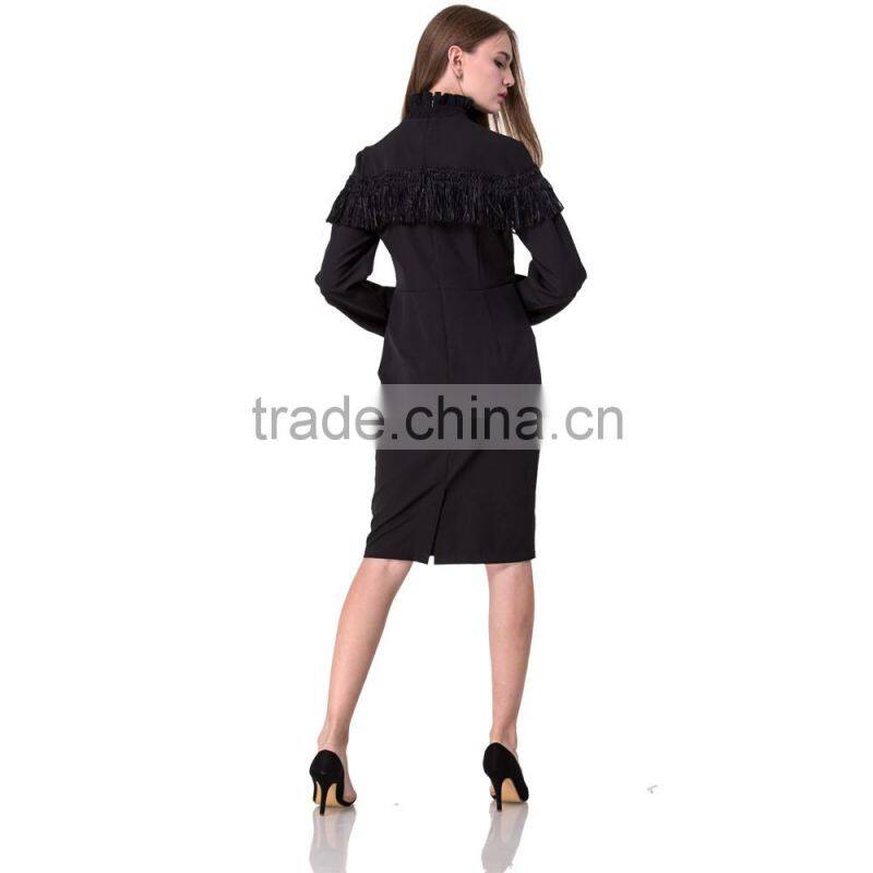 Guangzhou Domin fashion new styles 2017 women black dress