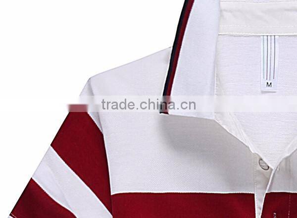 100% polo t-shirt design color combination mens polo collar striped t shirt