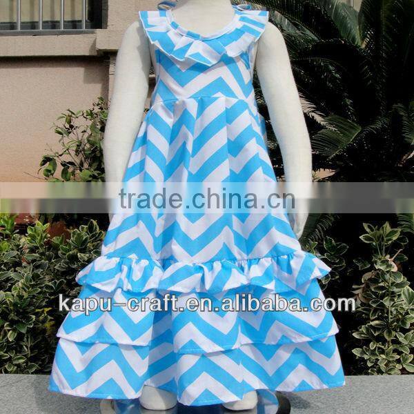 Chevron maxi backless kids dresses