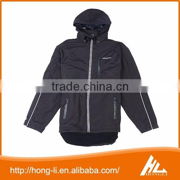 New model high quality fashion coat polyester waterproof black hood jacket for girls