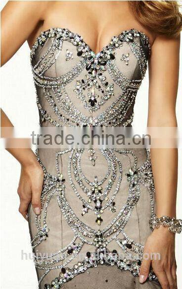 luxurious beaded new designer low cut back trumpet/mermaid winter ball dresses