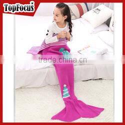 Factory Supplier knitted wool handmade mermaid blanket