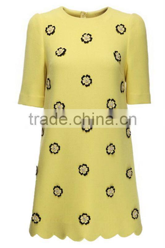 latest dress celebrity in party dress appliqued women dress