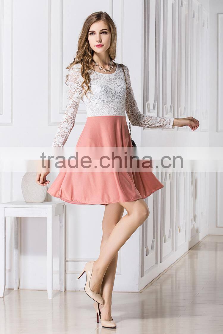 Latest Hot sell casual fashion mature Lace style clothing wholesale ladies women fashion dresses