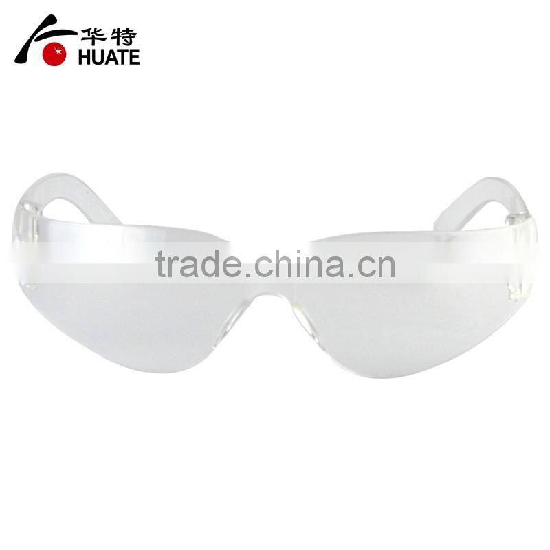 Custom colorful temples clear PC safety glasses,transparent safety glasses