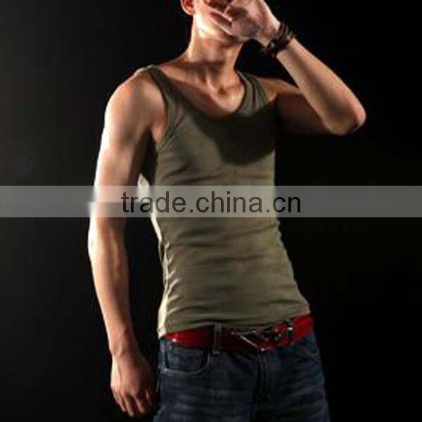 Customized Tank Top 100% Cotton Blank Men Singlet
