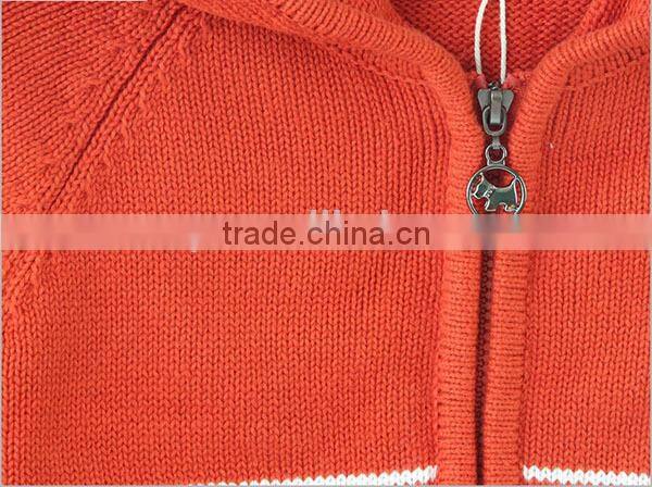 Kids wool sweater hooded xmas knitting cardigan