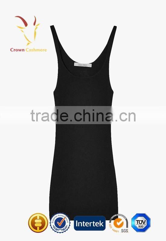 Women Cashmere Sleeveless Top Round Neck Knitted Pullover