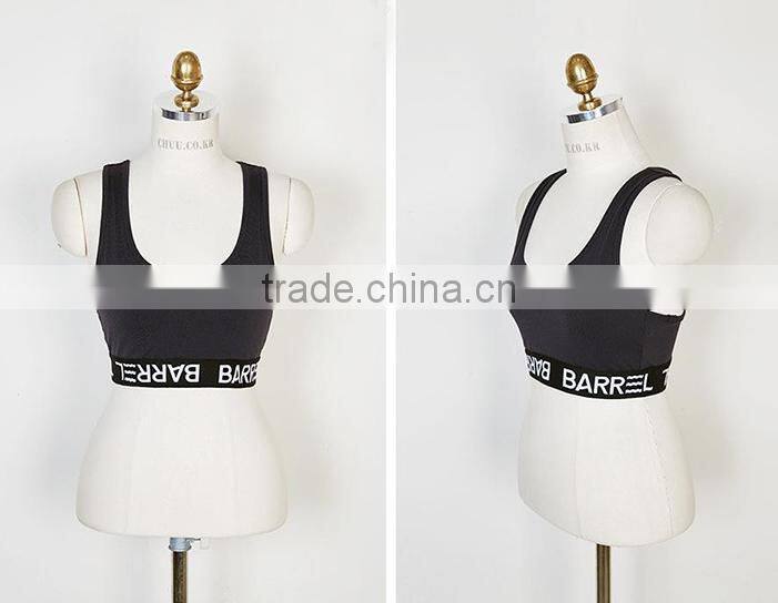 2017 New Fashion Design Customized Your Own Brand Logo Elastic Band 95%Cotton 5%Spandex Sport Crop Top Bralettes