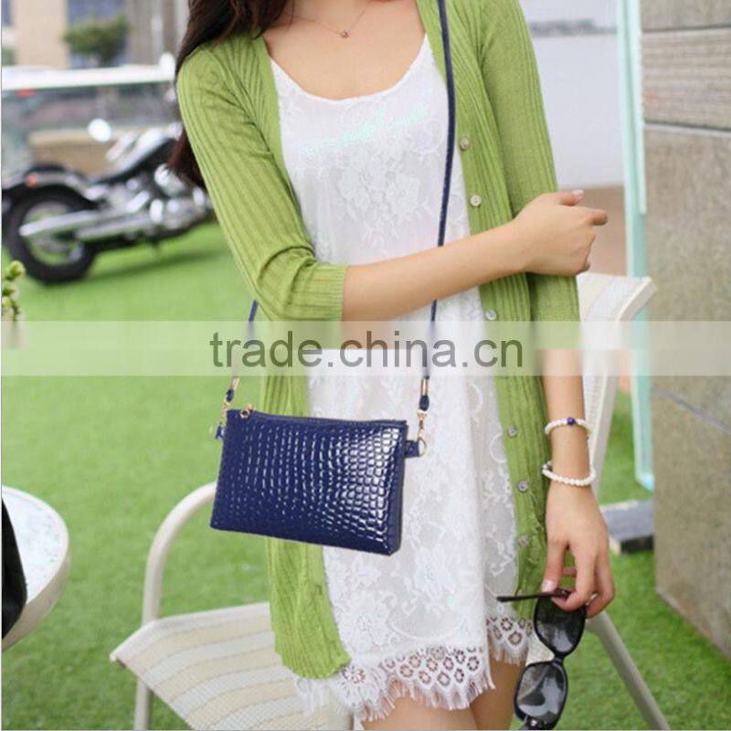 Korean fashion single shoulder pu leather crocodile lady women's shopping hand bag