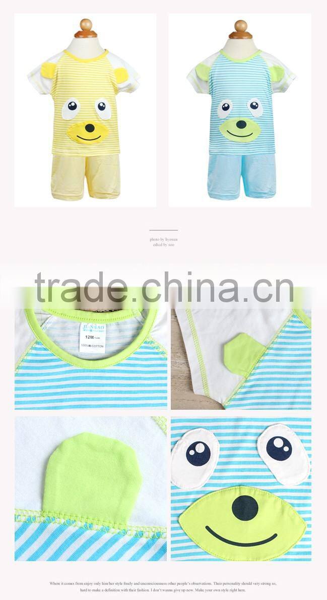 wholesale summer hot sale short sleeve 100% cotton baby clothing sets
