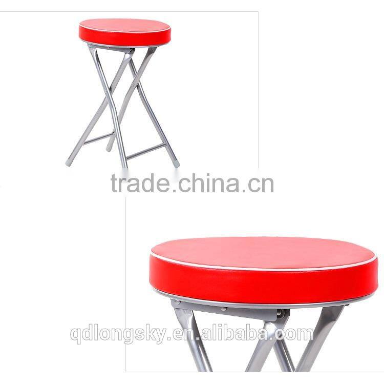 LS-9009A Portable Soft round seat metal folding chair metal foldable chair