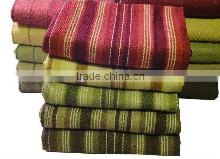 100% cotton yarn-dyed stripped and checkered kitchen towels