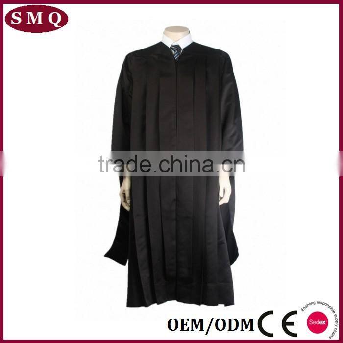China Factory Custom graduation ceremony dresses black master graduation gown