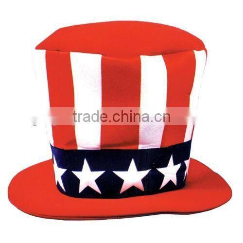 Wholessale 100% polyester animated embroidery fashionable flashing carnival party hat