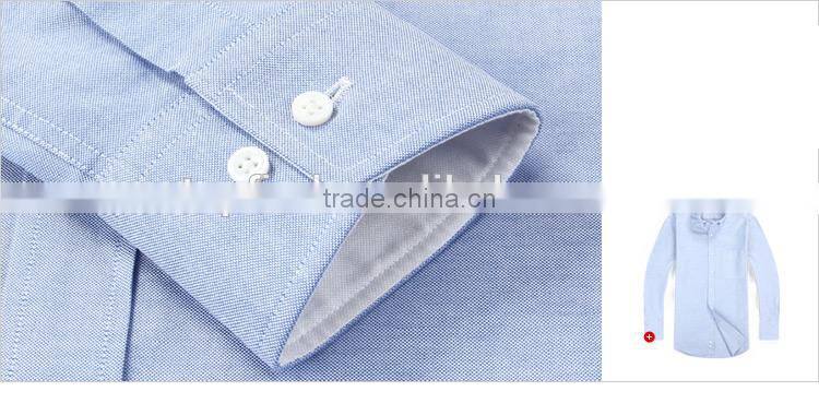 Classic 100% cotton oxford long sleeve with button down collar workwear shirt for men