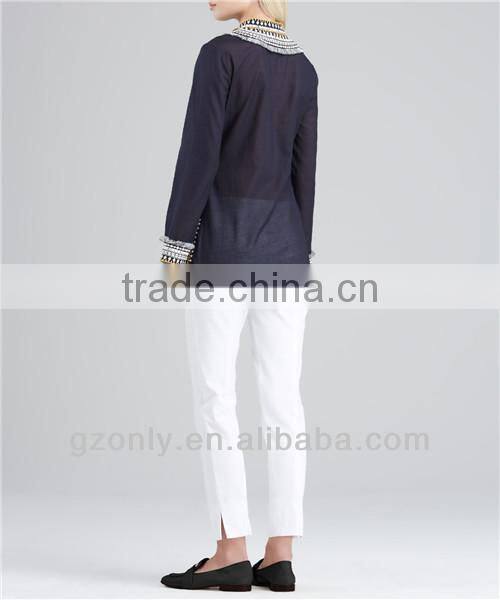 Embroidered Voile Tunic ladies blouse designs