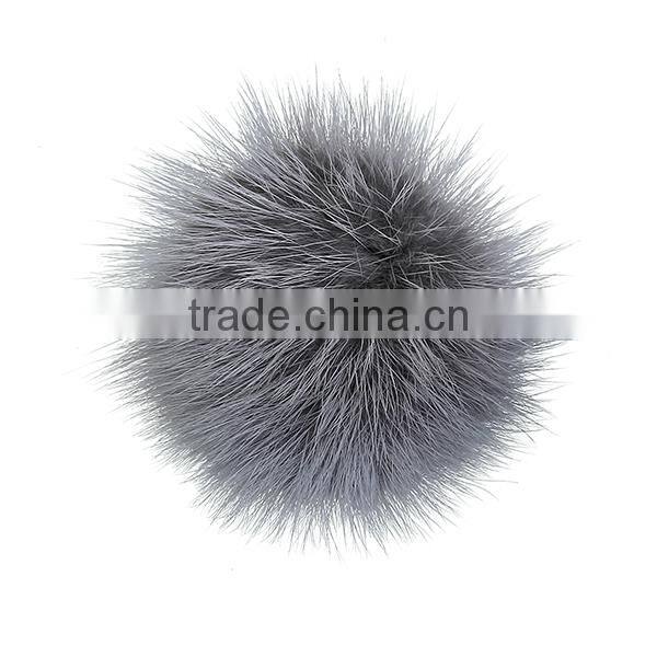 Christmas Decorations Dark Gray 50mm Sable Fur Craft Pom Balls