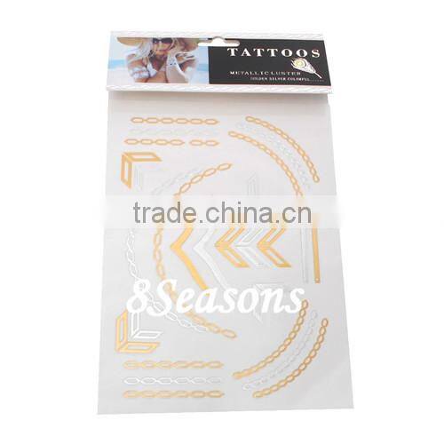 OEM&Custom Made Mixed Pattern Gilding Water Transfer Printing Large Size Waterproof Paper Temporary Tattoos Sticker
