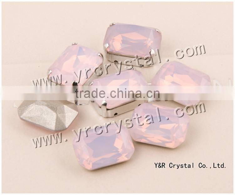 High quality rose water opal crystal beads with claw for bags