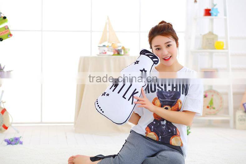 Ins Hot Sale Baby milk drink bottle cat rabbit shaped soft plush toys cushion pillow