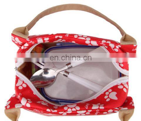 Wholesale fashion cooler bag polyester printing lunch bag from factory