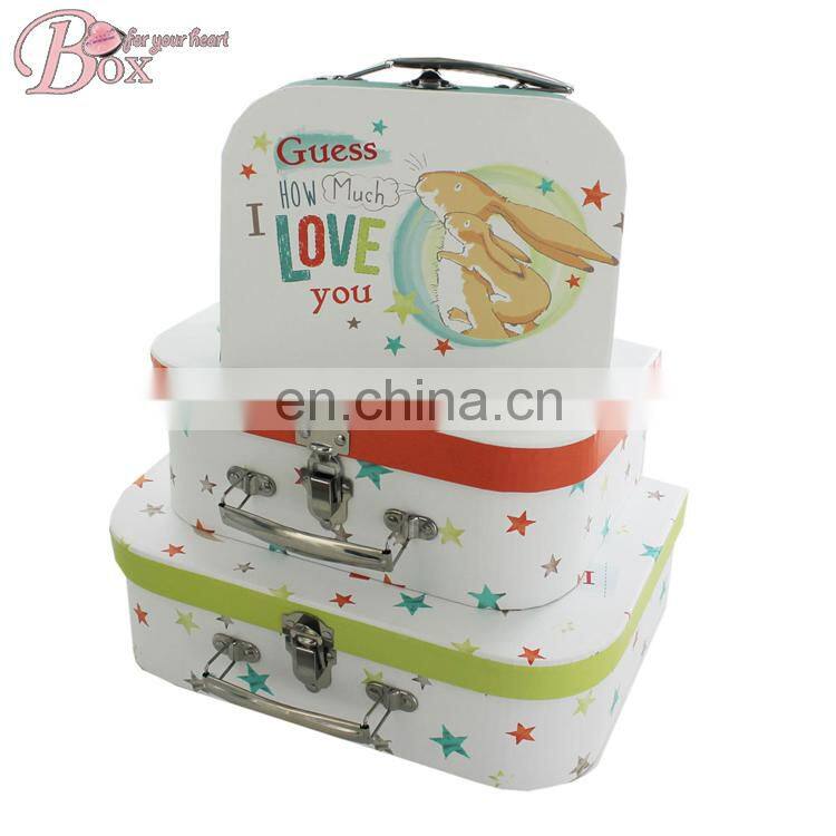 Wholesale Custom Cardboard Suitcase Gift Box With Handle
