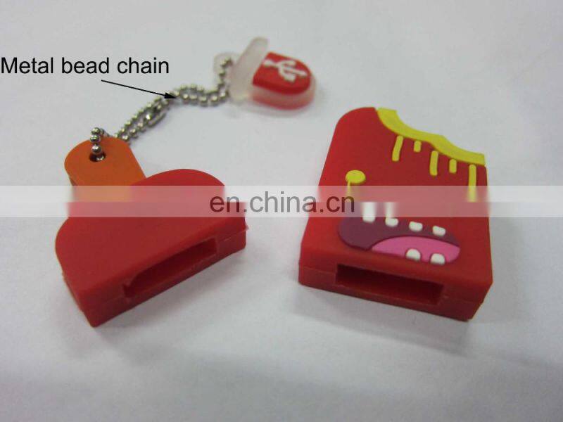 New cheap customize design red pvc 128gb bootable usb drive keychain