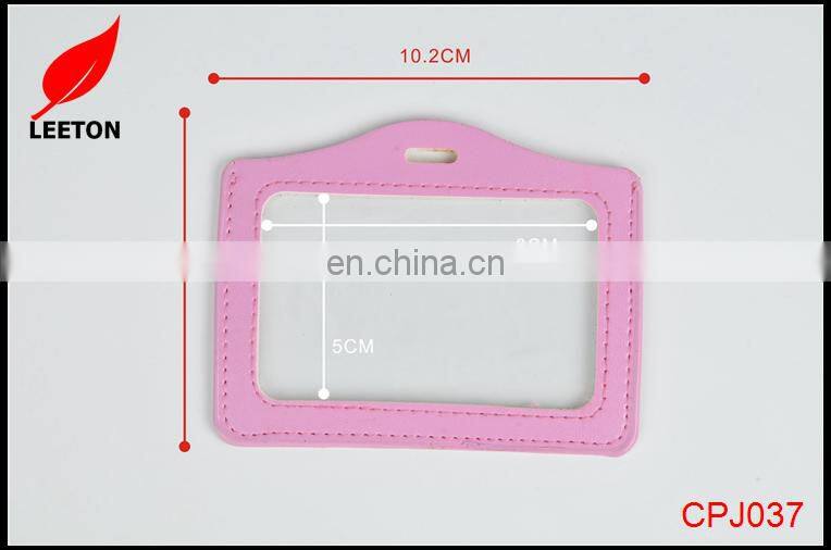 Factory supply good quality leather name ID card holder