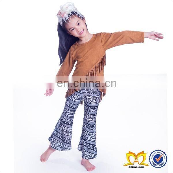 Baby Girls Boutique Tassel Faux Suede Soft Litter Girls Clothes Top Wholesale Children Cute Kids Baby Shirts